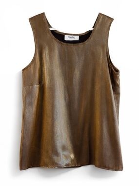 Vintage Classic Elements Metallic Bronze Sleeveless Blouse – Size 10 EUC